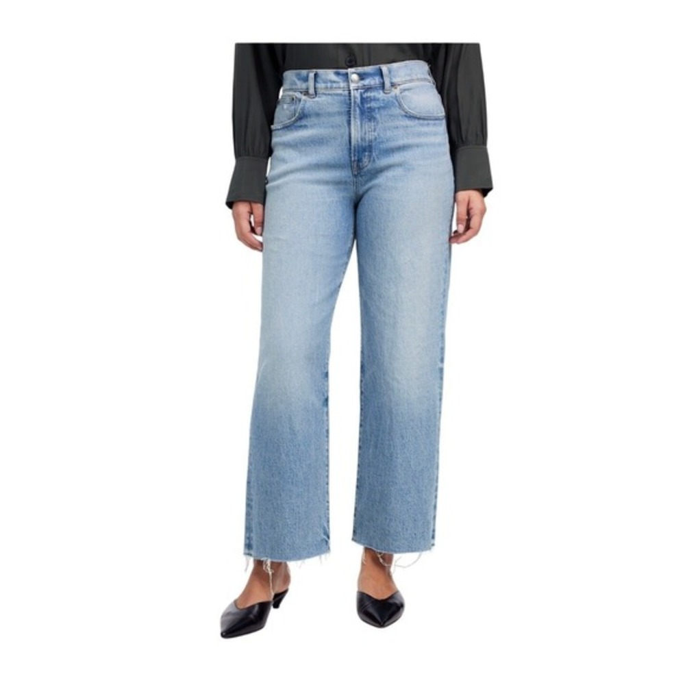 Madewell The Perfect Vintage‎ Wide-Leg Crop Jean Blue Light Wash Denim 28P